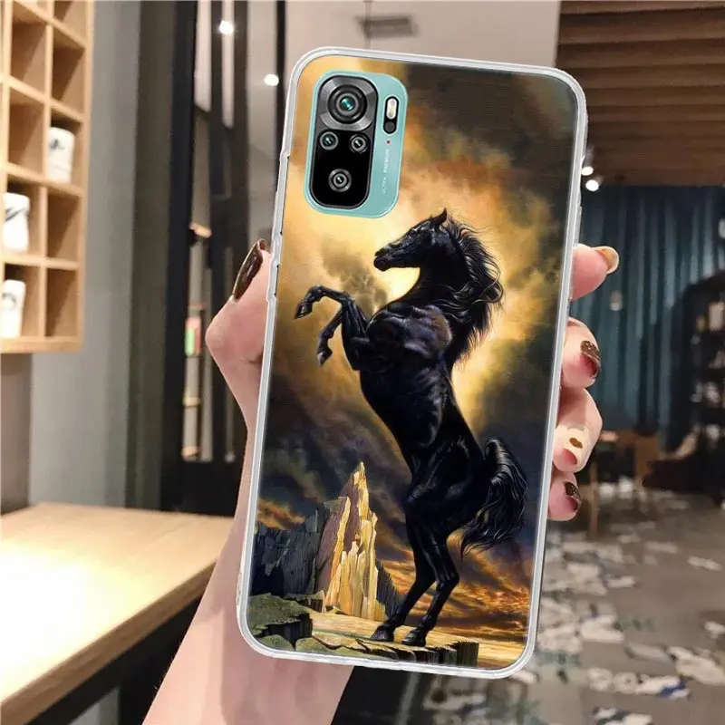 Horse Great Beauty Galloping Soft Phone Case For Xiaomi Redmi 10 10A 10C 9 9A 9C 9T 12 12C 8 8A 7 7A 6 6A S2 K20 K40 Pro 10X K30