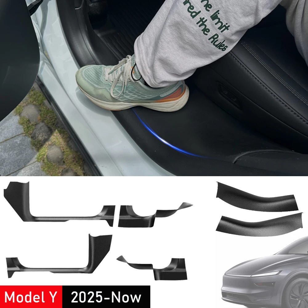 

Для Tesla Model Y Juniper Model 3 2025 2026, защитная накладка на порог, защитная накладка на порог, автомобильные противоударные накладки, аксессуары