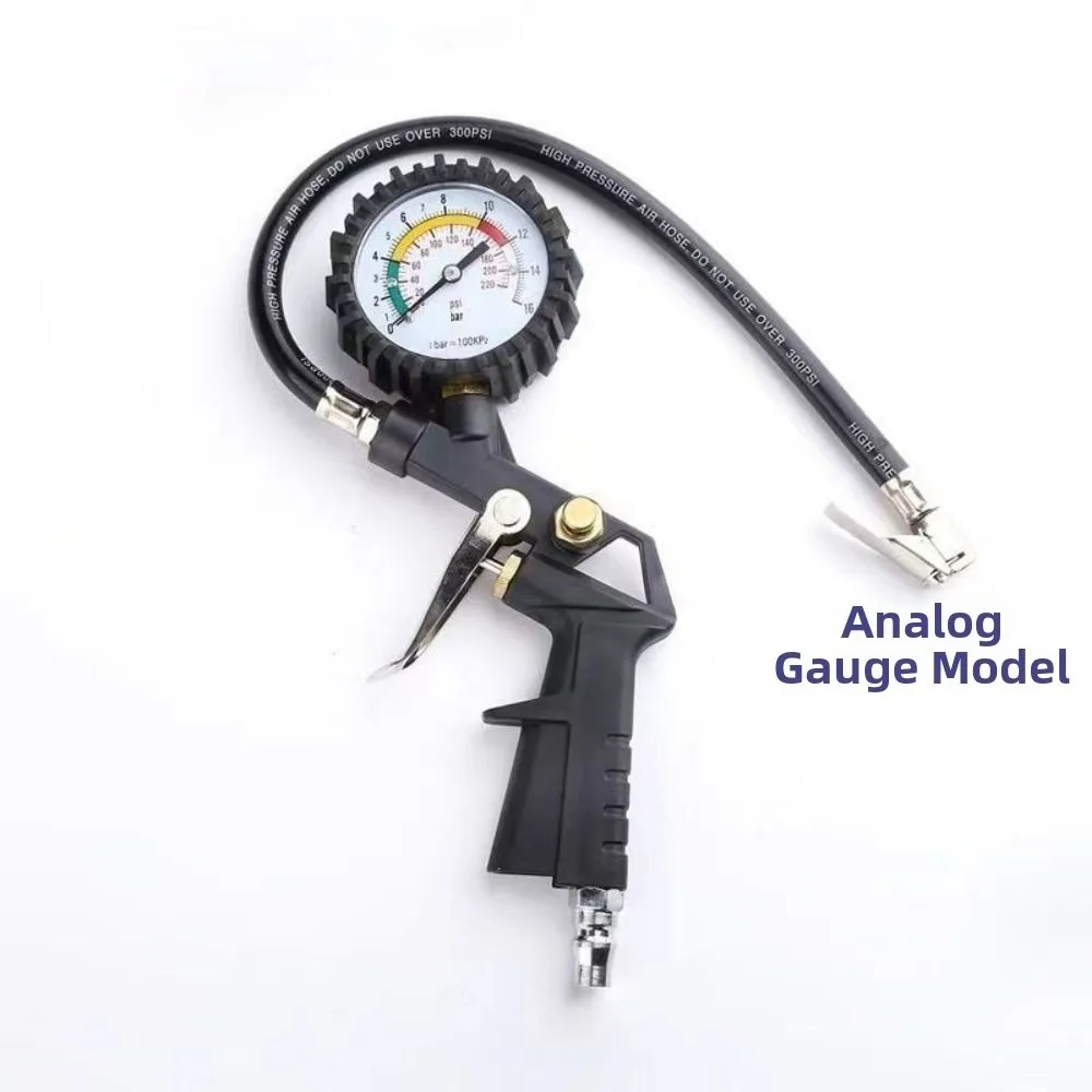 220PSI Tire Air Pressure Inflator 0-16Bar LCD Digital Display Tire Air Pressure Gauge Quick Inflation Multifunctional