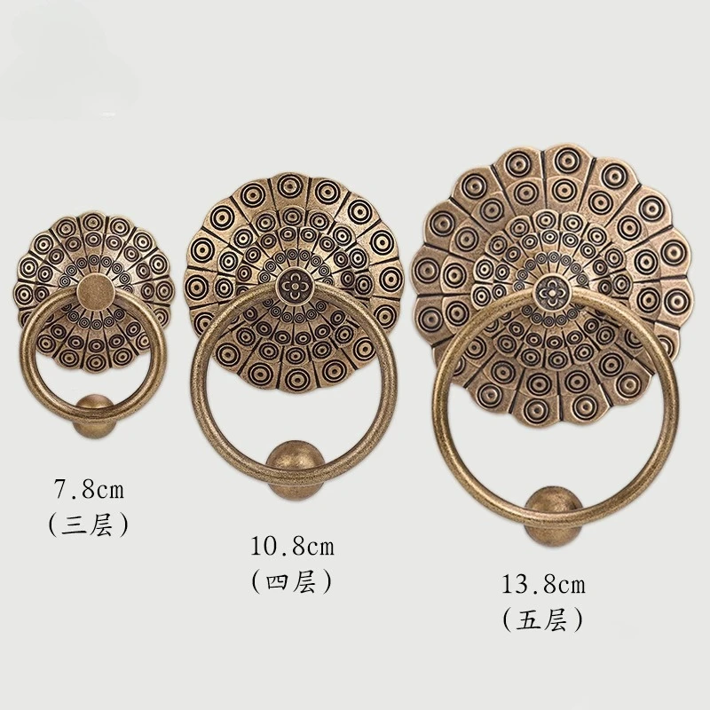 Door Knocker Brass Retro Design Door Handle Door Hardware Gate Handle Fence Handle for Garage Barn Fence Shed Home Decor