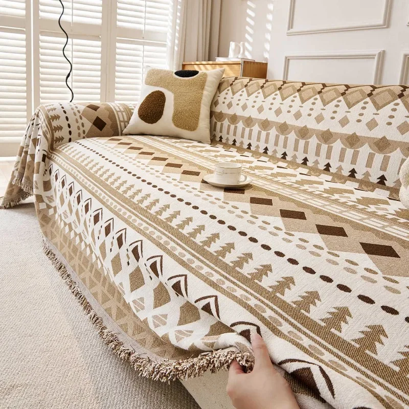 Bohemian Style Sofa Cover Blanket All Season Universal Full Coverage Sofa Slipcover Home Textile Decor Throw Blanket