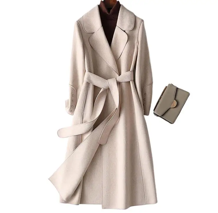 

Women's Clothing Fashion Wool Slim Double-faced Cashmere Long Coat Autumn Winter New No.2