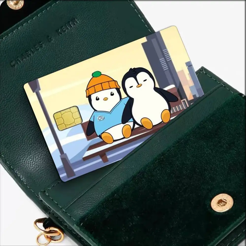 Pudgy Penguins cute  Waterproof Film Skin Cover Credit Card Stickers Debit Front Bank Bus Pass