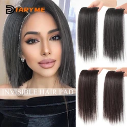 Extensions de cheveux synthétiques pour femmes, postiches à clipser, coussinets de cheveux invisibles, postiches latérales, 2 pièces