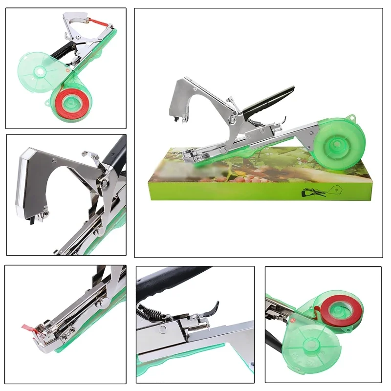 Tying Machine Plant Garden Plant Tapetool Tapener 10 Rolls Tape Set for Vegetable Grap Tomato Cucumber Pepper Flower Garden Tool