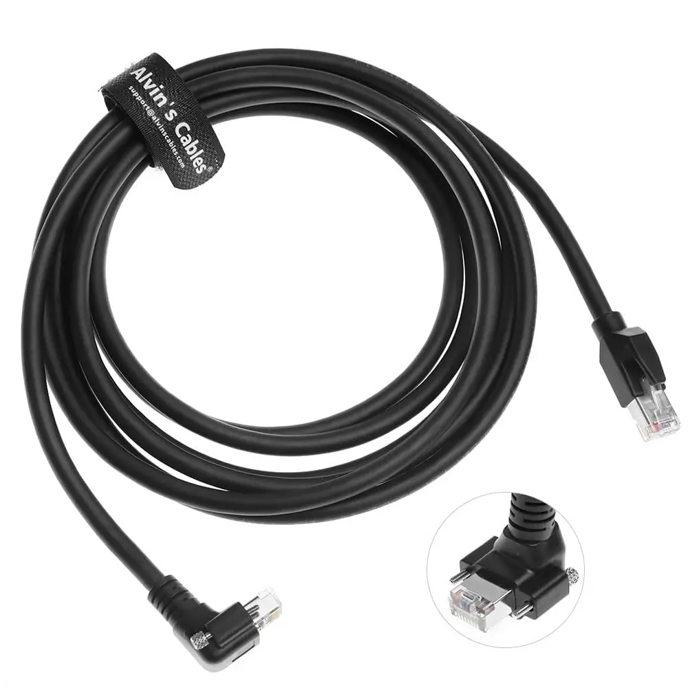Alvin's Cables GigE Vision Cable Vertical RJ45 Screw Lock Industrial Ethernet Cable Shielded CAT6a High-Flex Drag-Chain