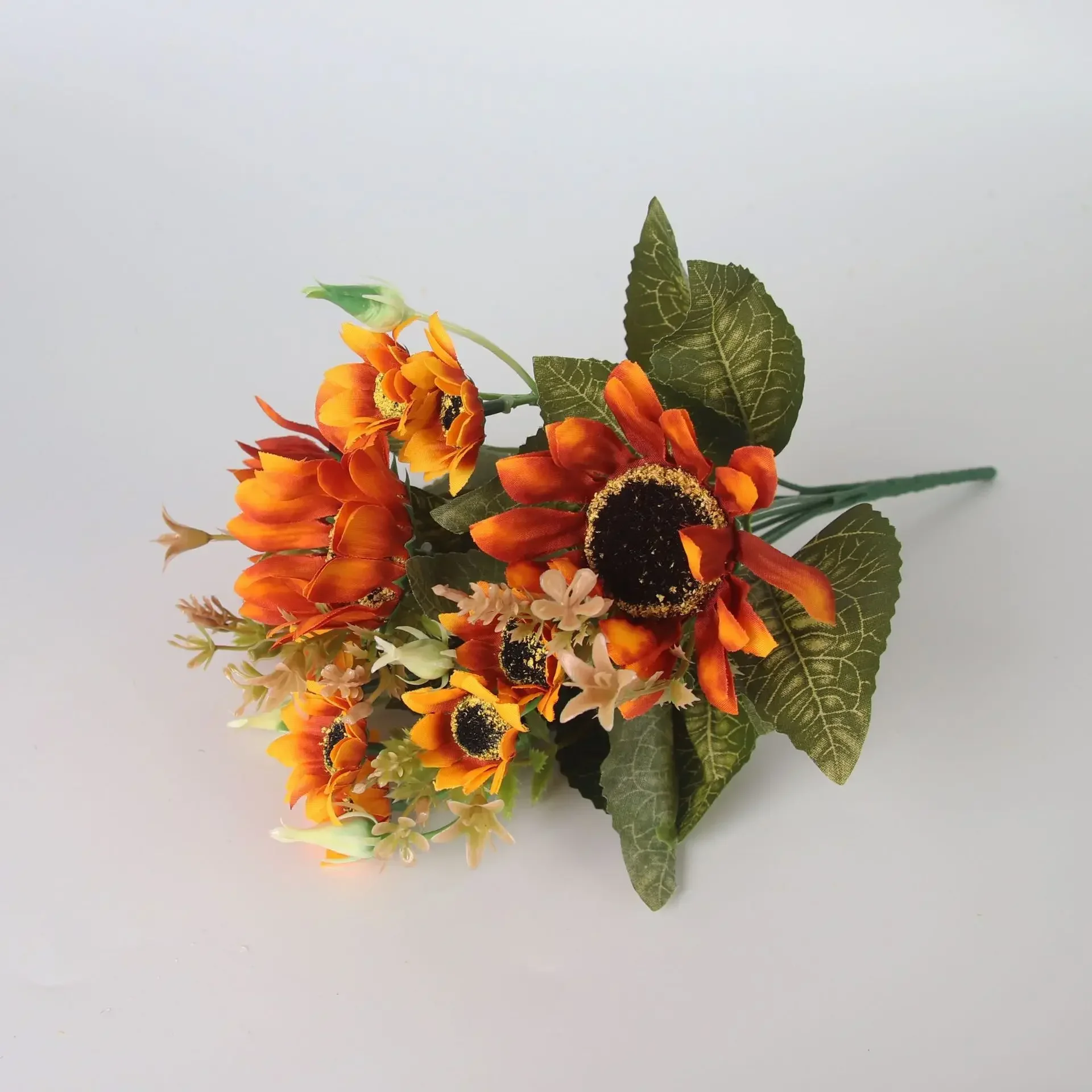 Artificial Flower Autumn Sunflower European Sun Flower Wedding Home Furnishing Small Flower Artificial Flower Simulation Bouquet
