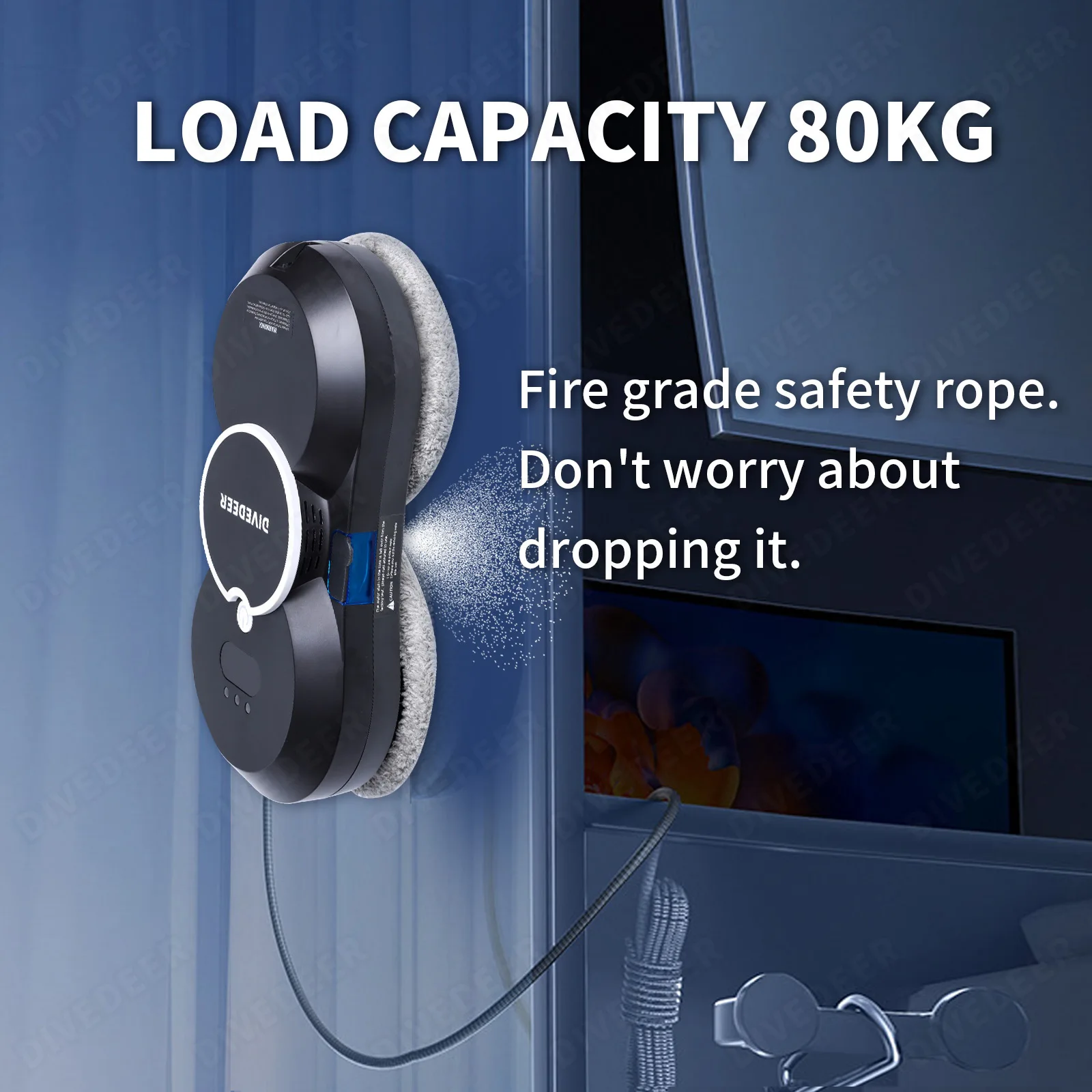 DIVEDEER Window Cleaner Robot Smart Automatic Water Spray Function Anti-fall Magnetic Glass Home Smart Cleaning Machine