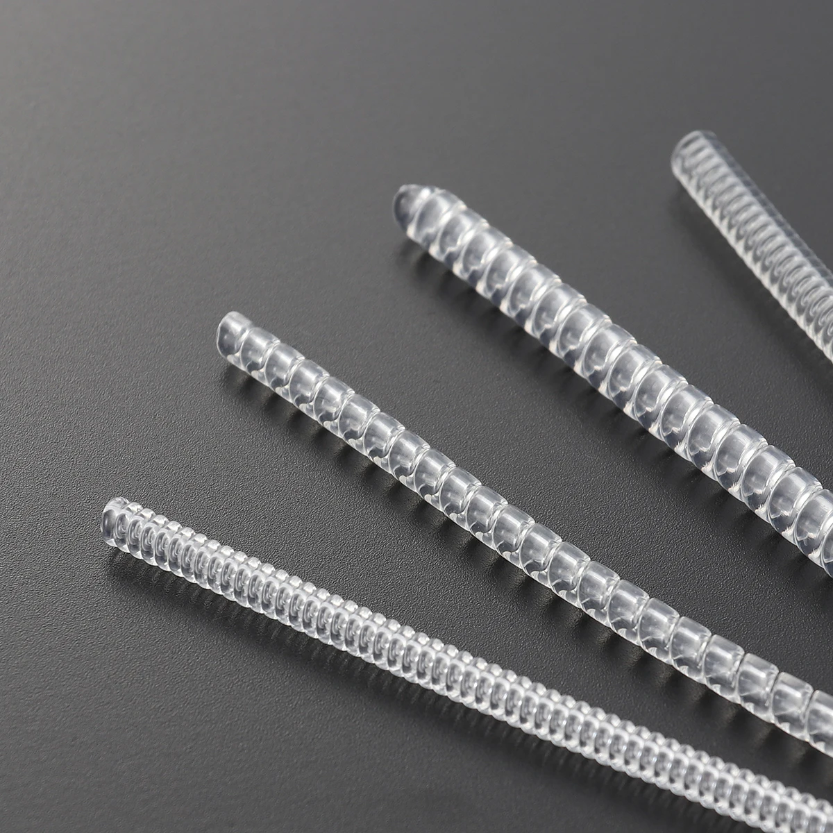 

8pcs Spring Transparent Adjuster Size Thickness Plastic Comfort Spiral Transparent Plastic Spring Ring Fits Various Shapes