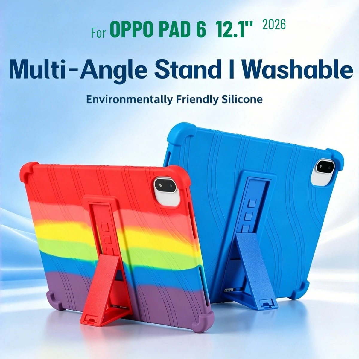 

Soft Cover for 2026 OPPO PAD 6 Case 12.1 Inch Silicon Back Shell with Kickstand Full Body Protective Shell for OPPO Pad6 Cases