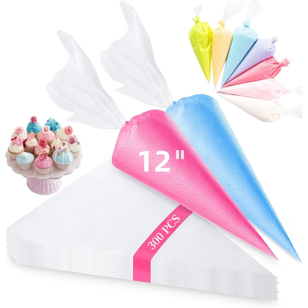 

300 pieces disposable thickened piping bag pastry bag frosting fondant cake cream bag for decorating pastry cake kitchen baking