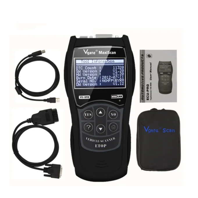 NOVO Vgate Original MaxiScan VS890 Scanner Automotivo OBD EOBD com Funções de Redefinição EPB, Óleo, SAS, ETS, TMPS, Scanner de Diagnóstico e Testador de Motor, 13 Idiomas
