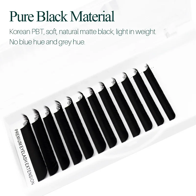 SONG LASHES 12 Rows Professional and Natural Double Tips Flat Lashes False Eyelashes 0.15/0.20 Thickness Makeup Supplies