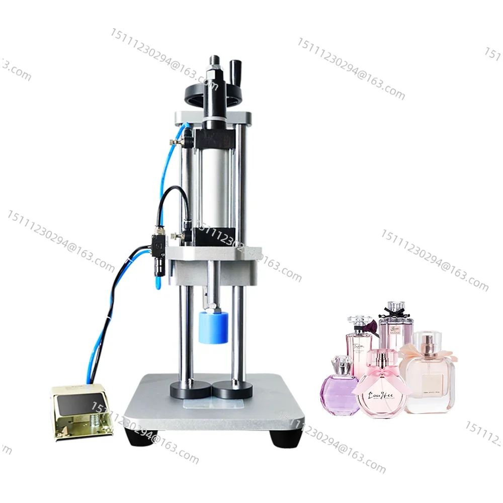 

Пневматическая машина для прессования кольца с воротником для духов, оборудование для укупорки среднего воротника 15 мм
