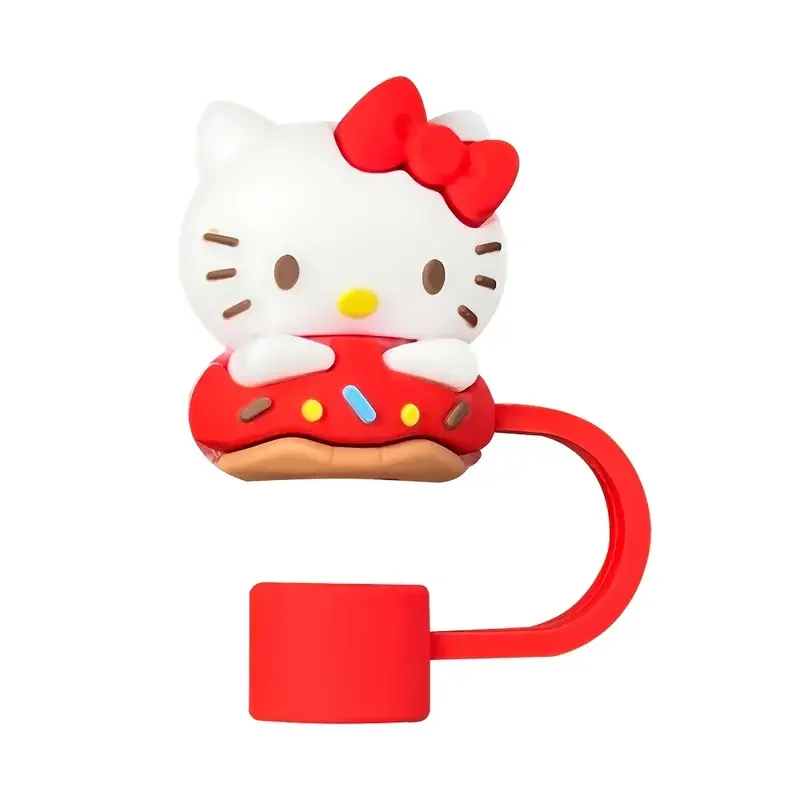 2Pcs Mesuca Cute Cartoon Straw Topper Cap Christmas Character Silicone Straw Cover 10mm Reusable Dust Proof Straw Plug Accessories For Stanley Tumbler Cup222 view 4