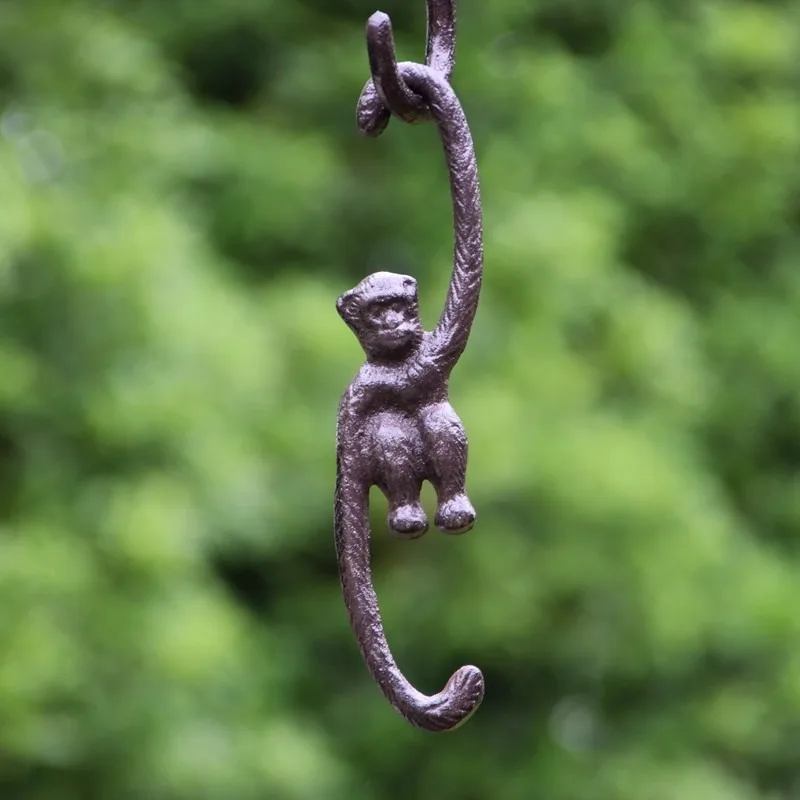 Vintage Cast Iron S Hook, Decorative Hanger for Flower Basket, Home Garden Wall Ornament