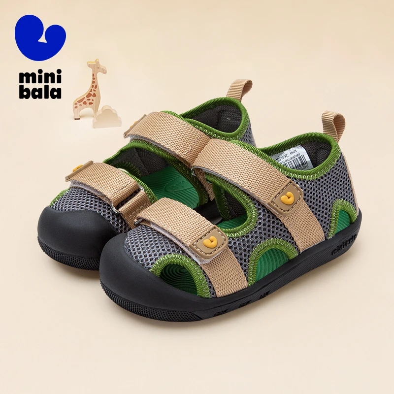 

Спортивные сандалии Mini Bala для мальчиков и девочек, обувь для тренировок, лето 2024, новые детские быстросохнущие сетчатые сандалии