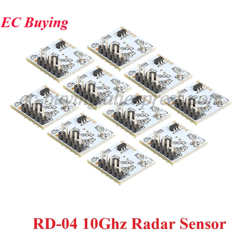 10Pcs/1pc RD-04 10G Radar Sensor module 10.525GHz Human Body Micro Motion Sensing Rd04 XBR818 Low Power Module Onboard Antenna