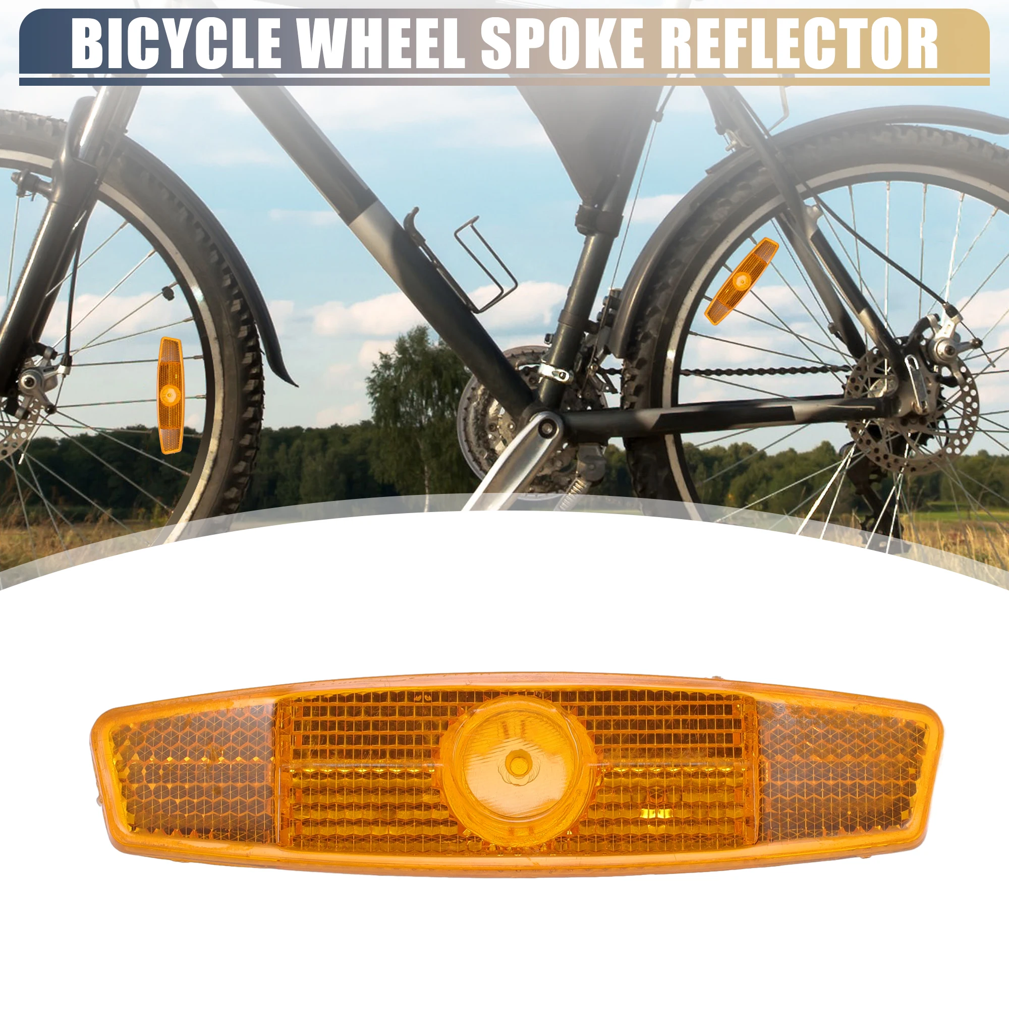 X Autohaux Bike Reflectors Bicycle Warning Reflector for Bike Bicycle 11.4x2.8x1cm ABS Yellow White 4pcs Cycling Accessories - Image 4