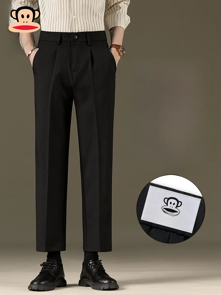 

PaulFrank Men's Nine-Tenths Busin Casual Pants Spring Loose Drape Elastic Straight Leg Long Trousers Comfortable Fit