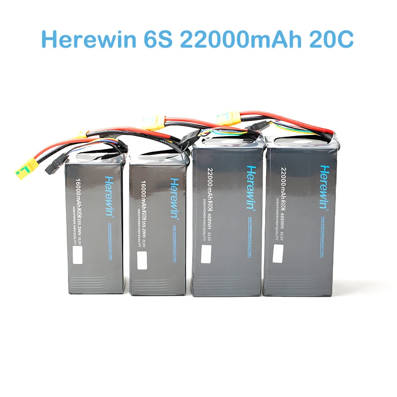 Original Herewin 6S 22000mah Battery 22.2v 20C Shaft Battery Agricultural High Performance Plant Protection UAV Battery