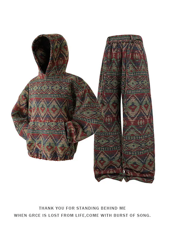 

Комплект спортивной одежды Thiened High, осенне-зимний фланелевой джерт и спортивные штаны с вышивкой и Brued Fini Youth Polyes...