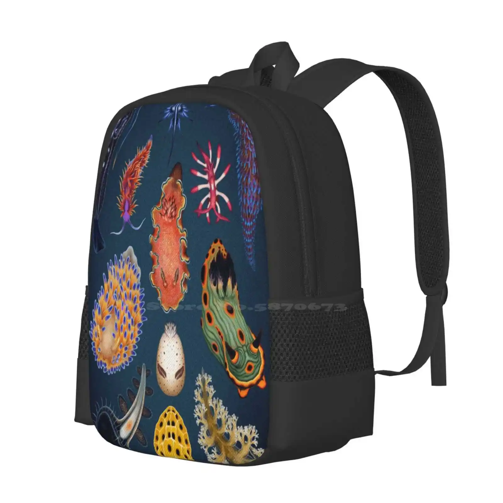 Nudibranchs Plate Bag Backpack For Men Women Girls Teenage Sea Slug Nudibranch Mollusc Mollusk Invertebrate Animal Creature