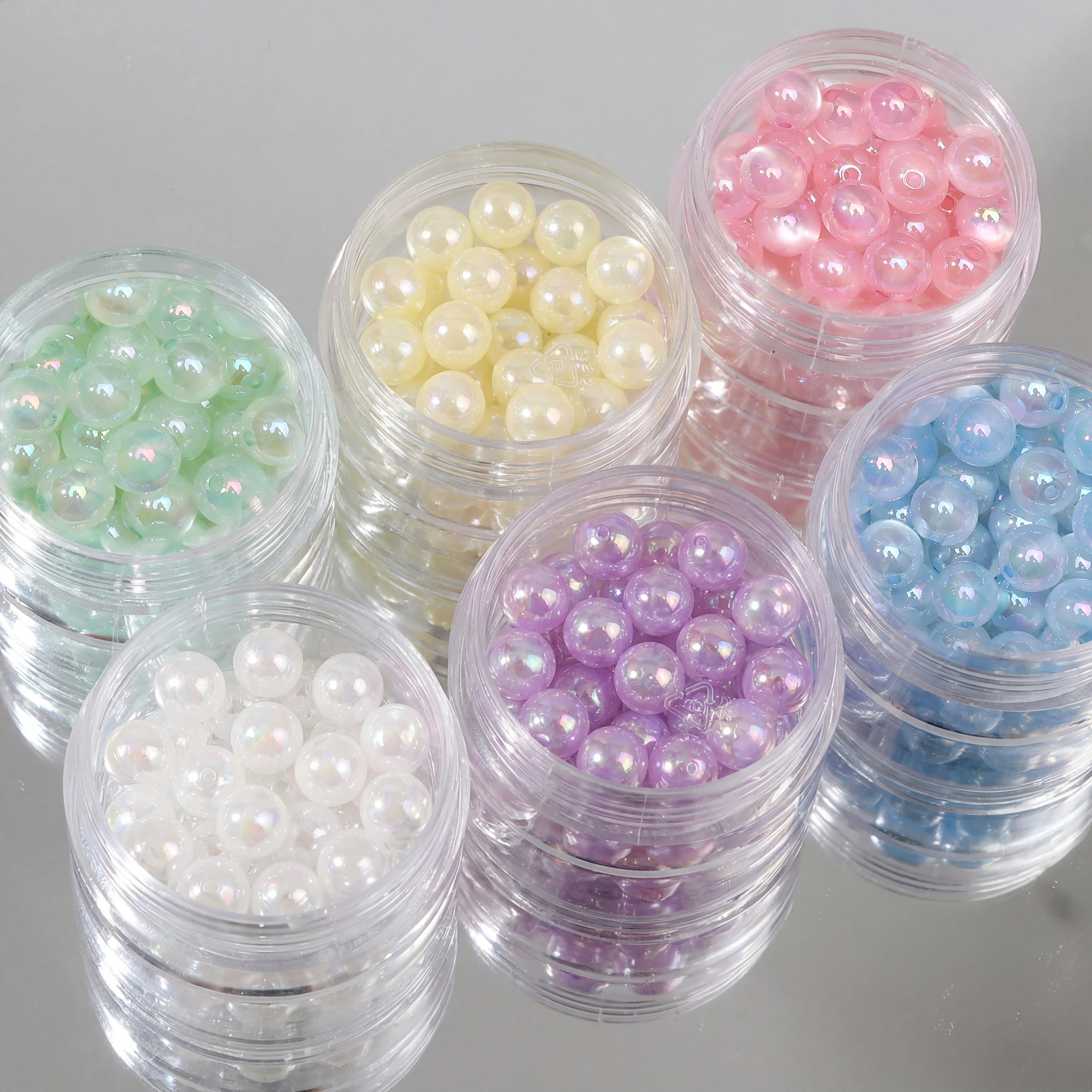 8/10mm 5/10Pcs Acrylic UV Plated Jelly Cat Eye Round Shape Beads Loose Spacer Beads For Making Earrings Necklace Supplies