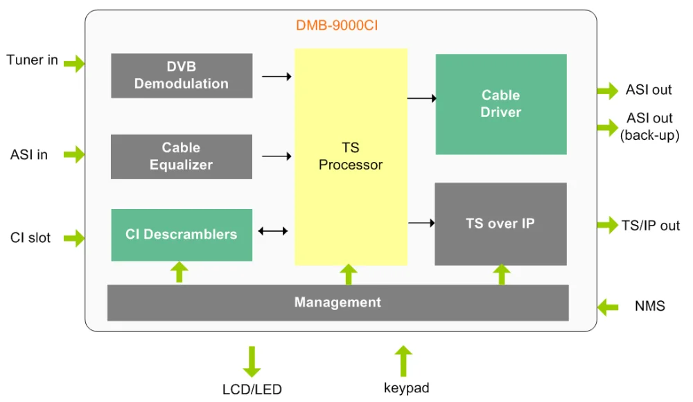 Low Cost Professional IRD Satellite Receiver with CI Slot Support PCMCIA Module for Digital TV Headend Equipment Cable TV System