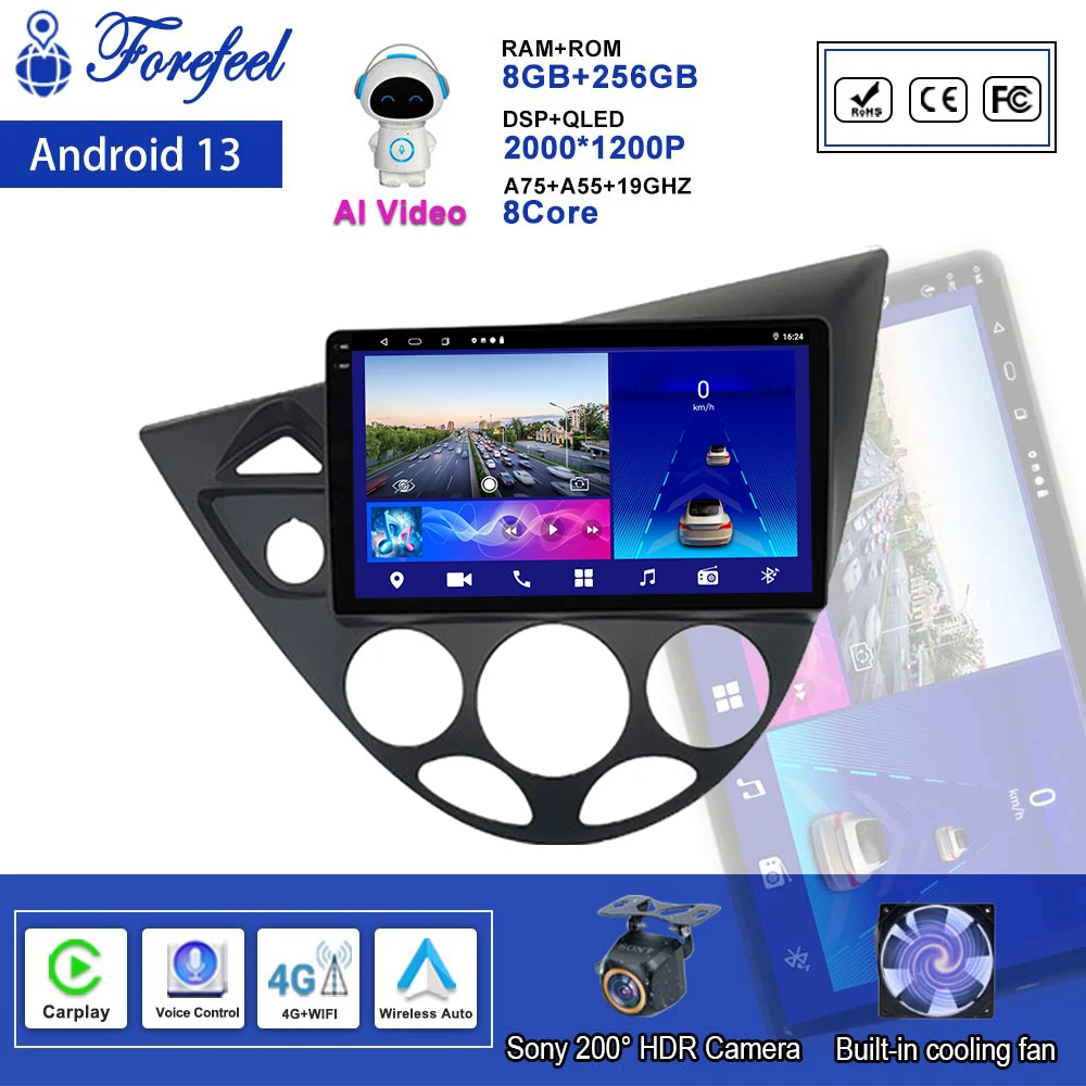 

Android 12 For Ford Fiesta 1995-2001 For Focus 1998-2004 7 Multimedia Auto Navigation Car Radio Screen Stereo Carplay GPS DVD