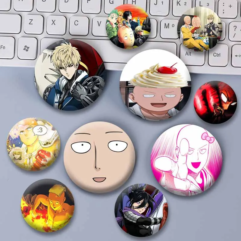 Anime One P-Punch Man Enamel Pins Saitama Genos Jenos Tatsumaki Fubuki Garou Cartoon Brooch Jacket Jeans Bag Lapel Badges Gifts