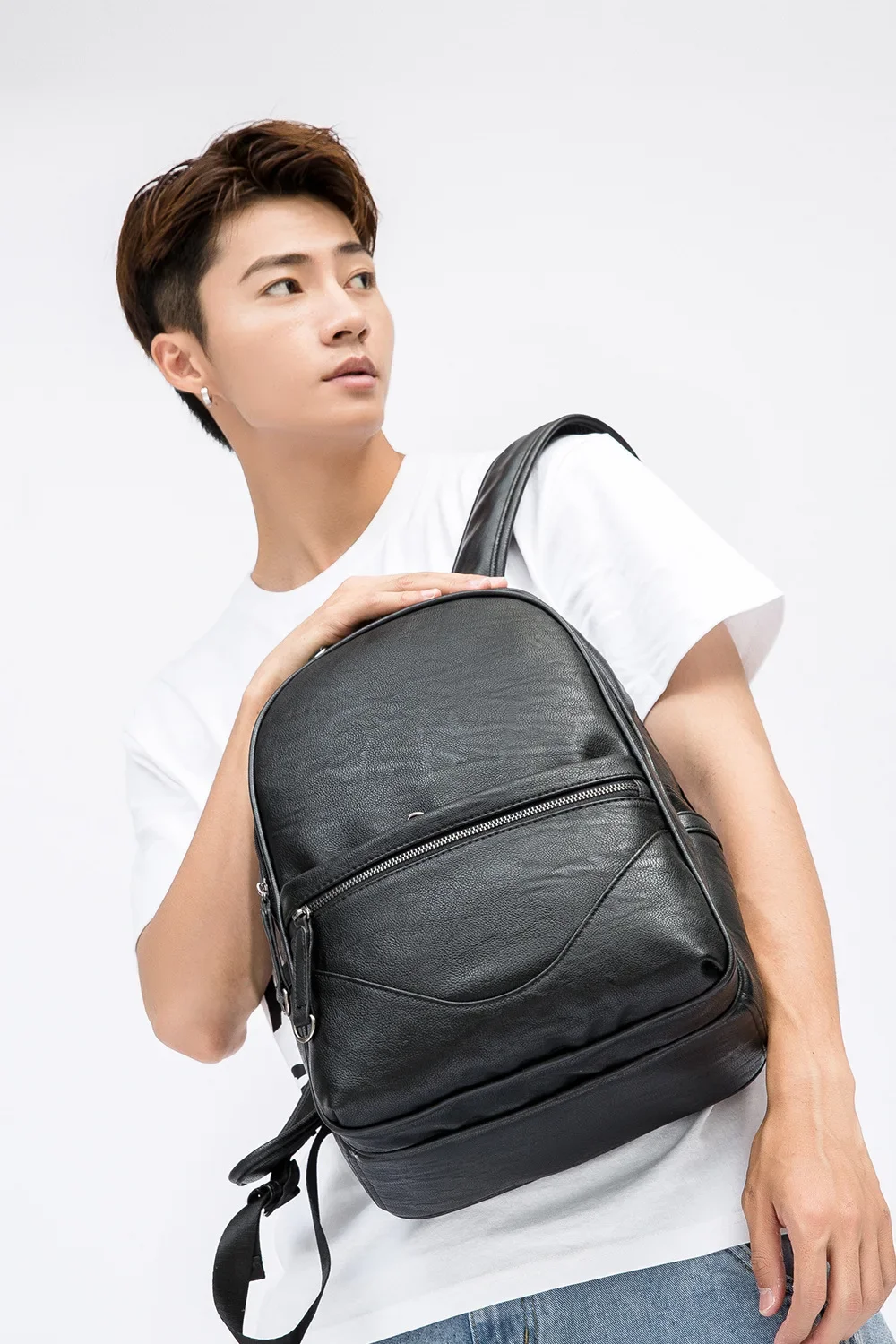 

2026 New Hot Men Backpacks Fashion High Quality Pu Leather Male Korean Student Backpack Boy Business Laptop School Computer Bag