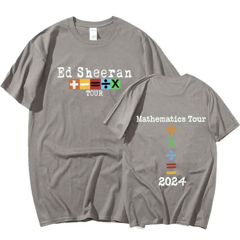 Ed Sheeran 2024 Concert Tour Mathematics T Shirt Fans Gift 100% Cotton Casual T-shirts Men's Vintage Hip Hop Tee Shirt Oversized