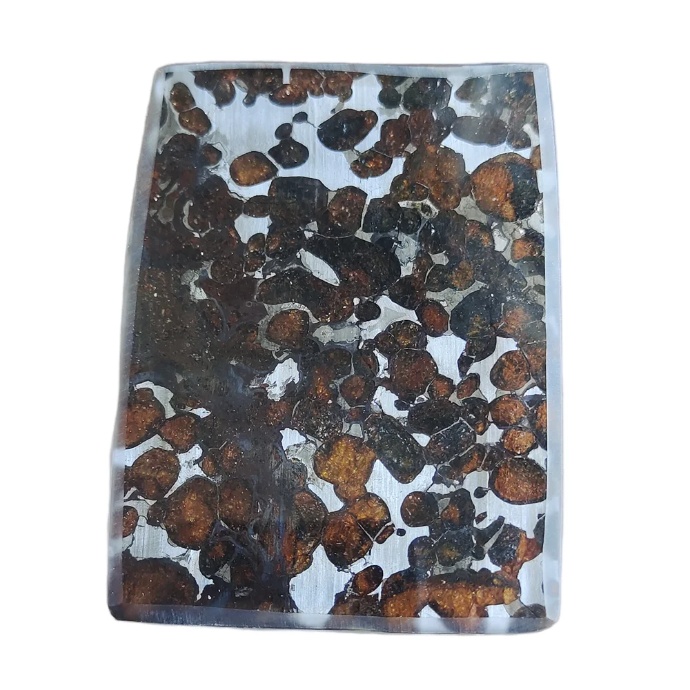 

55.2g SERICHO Pallasite Natural Meteorite Material Sliced Olive Meteorite Slices Specimen Collection - From Kenya - CA103