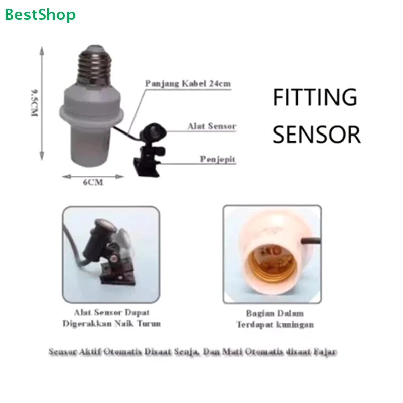 ❀❀Automatic Light Sensor Bulb Socket - E27 Screw-In Dusk to Dawn Light Control Lamp Holder