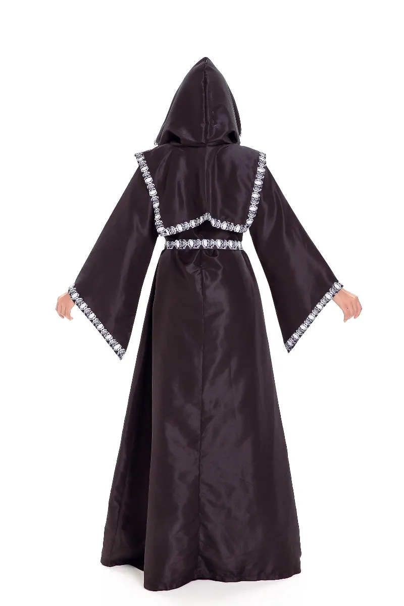 loween Death God Robe Mantello da strega Cosplay Uomo Donna Bla Cappotto lungo Coppia streghe M Versione femminile disponibile
