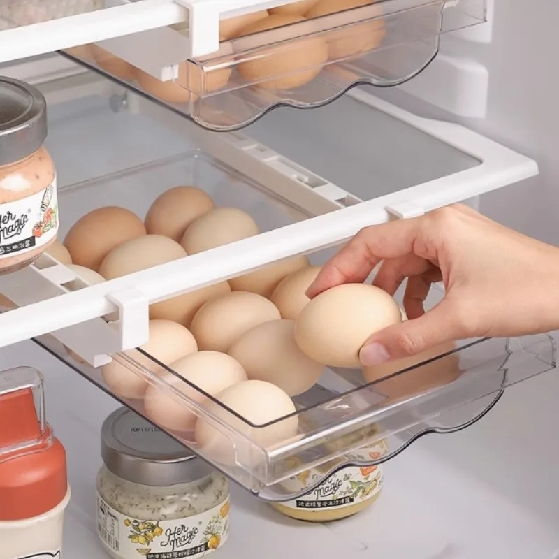 Kitchen Refrigerator Drawer, Egg Organizer, Kitchen Drawer, Frozen Egg Rack, Fruit and Vegetable Preservation Storage Rack