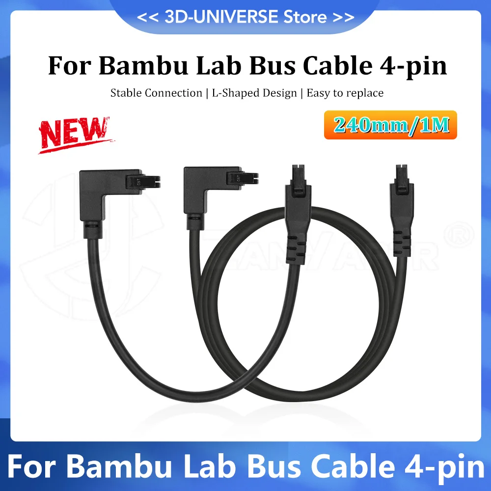 Multi-Pack 4 Pin Bus Cable Replacement Internal Connection Wire For Bambu Lab A1/X1/P1/P2/X2/A2 Series 3D Printer Accessory
