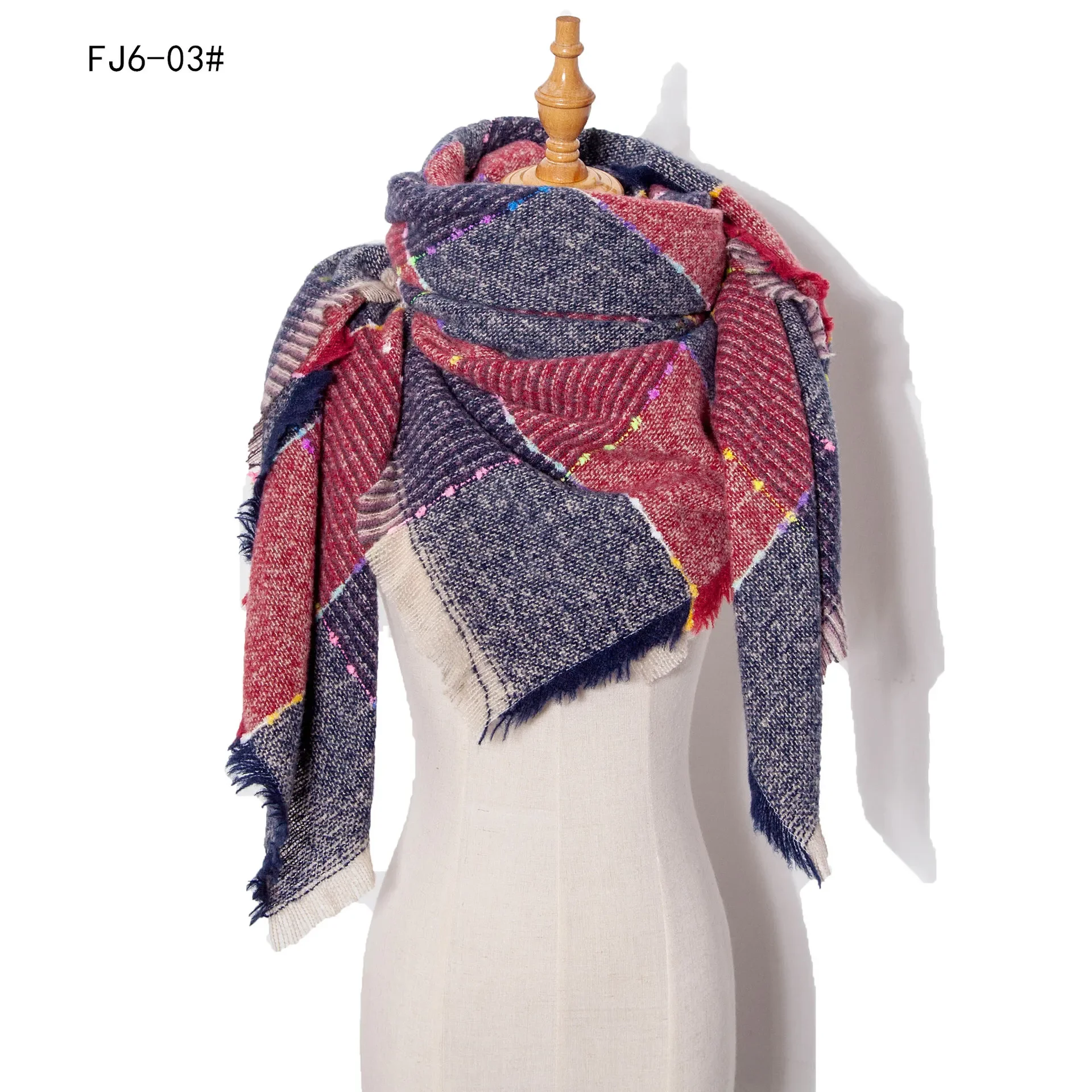 Women Winter Scarf Triangle Knitted Scarf Casual Ladies Plaid Pashmina Shawl and Wrap Female Foulard Scarves Echarpe Bufanda