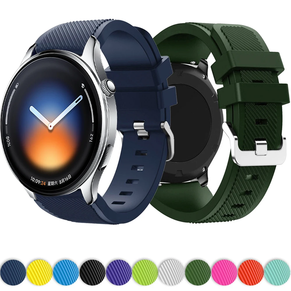 Pulseira de Silicone de 22mm para Xiaomi Watch 5/S4 Sport/S3 S2/2 Pro e Realme Watch 5/S/3 Pro/Oneplus Watch Lite/3/2