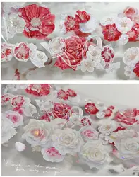 Vintage Red White Daisy Rose Floral Washi PET Tape for Planner Card Making DIY Scrapbooking Plan Decorative Sticker