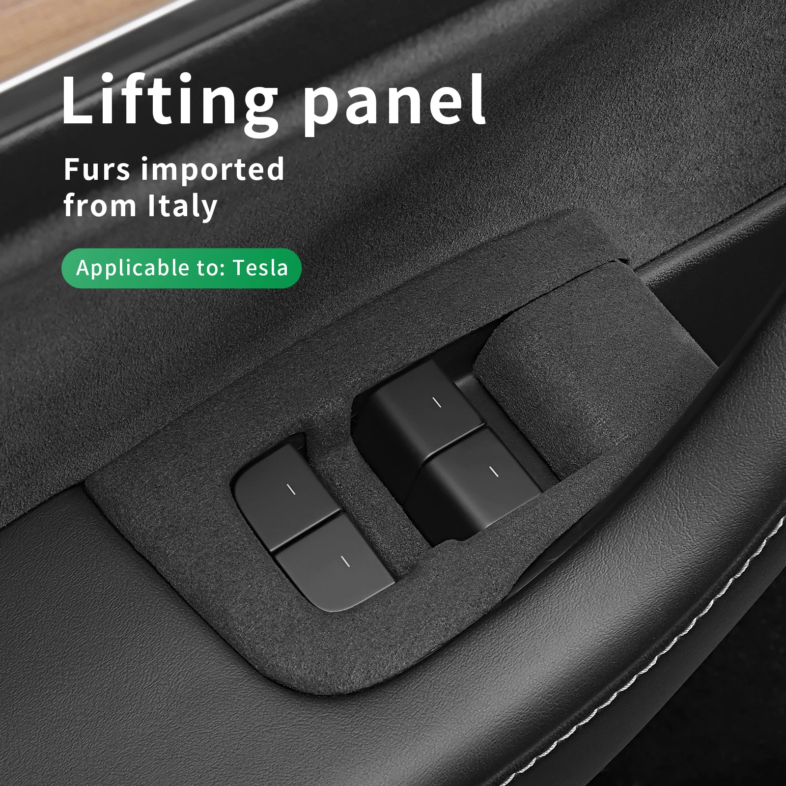 For Tesla Model 3, Model Y 2018 2019 2020 2021 2022 2023 Windows Lifting Switch Button Cover Alcantara Suede Interiors