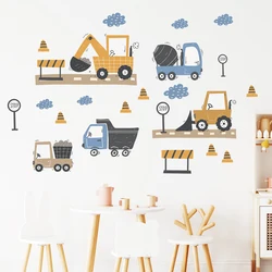Cartoon Cute Construction Truck Wall Stickers Decoration for Bedroom Wall Decals Home Decore Living Room Wall Art Kids Room