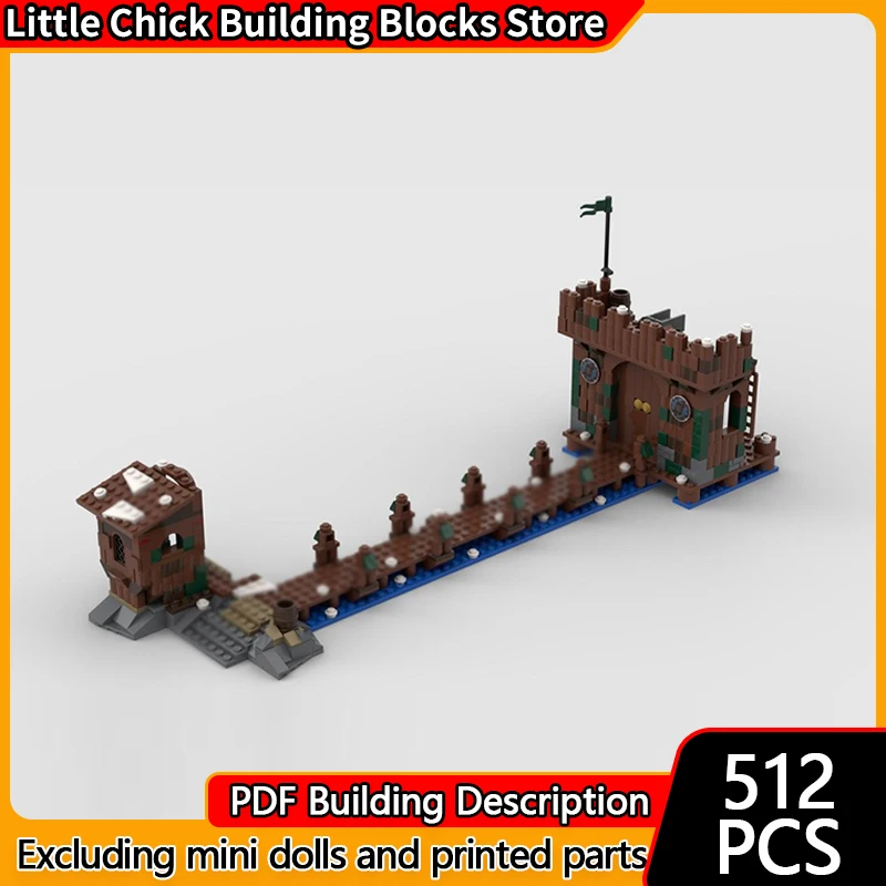 Medieval Castle Model MOC Building Bricks Entrance Of Lake Town Modular Technology Children Holiday Gifts Assemble Toys Suit