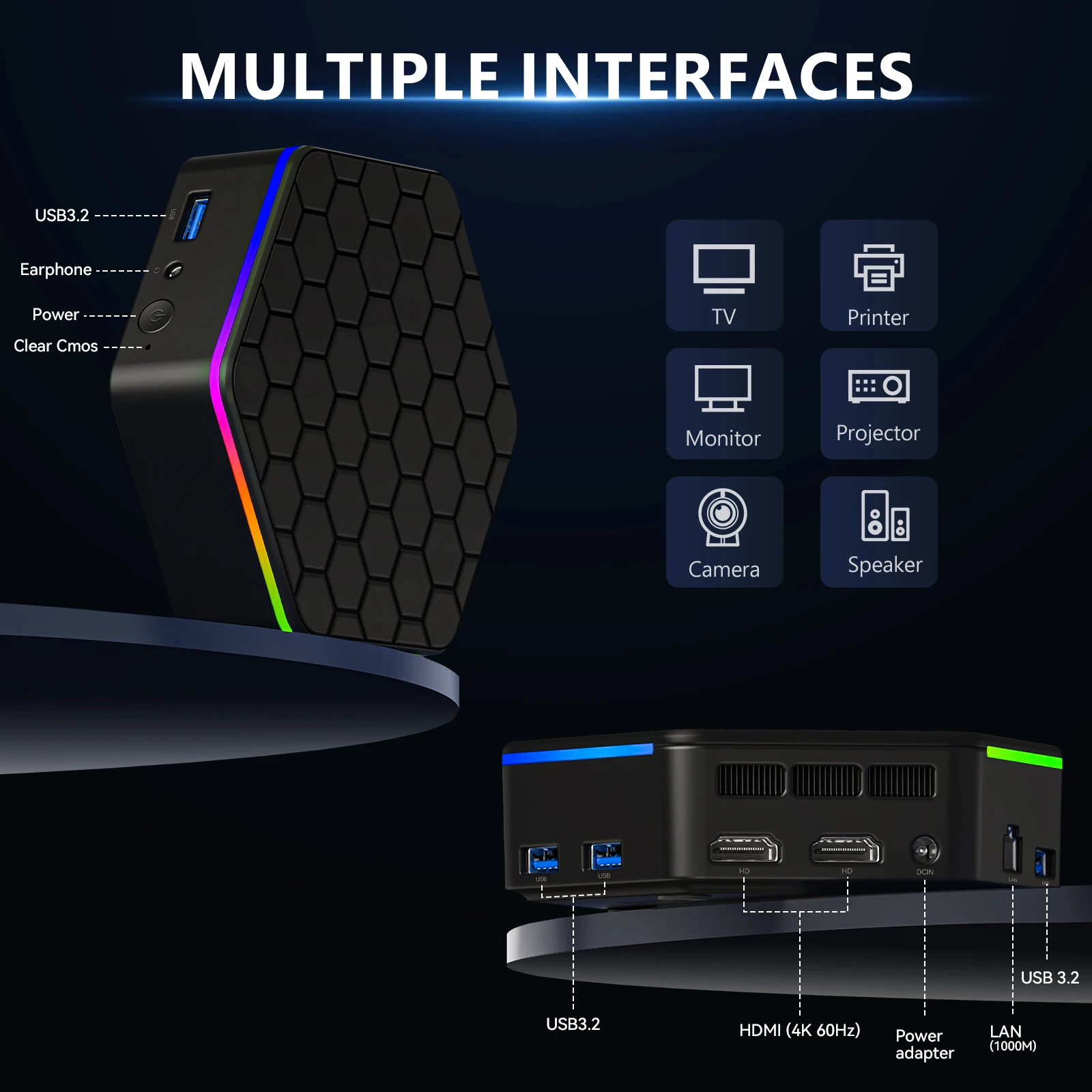 SOAYAN Mini PC, 13th Twin Lake N150 Mini Computers 16GB DDR4 500GB SSD Mini Desktop Computer 4K Dual Display/WiFi 5/USB3.2/BT4.2