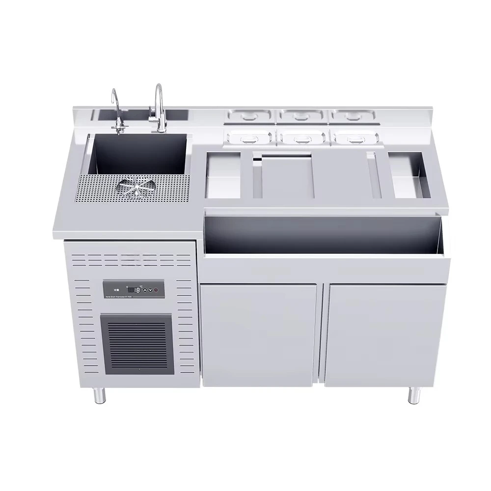 

Bartender Workstation Cocktail Bar Station Cocktail Station Equipment with Ice Trough