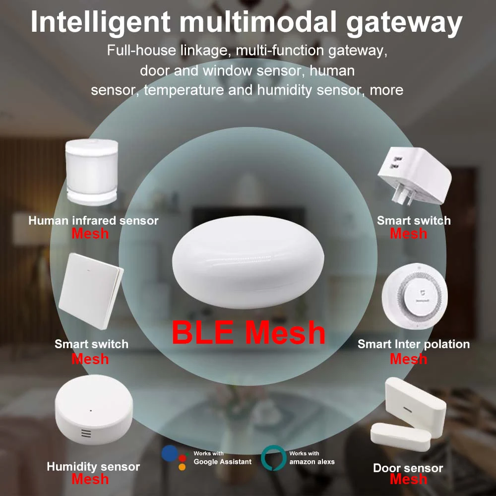 Tuya Smart Gateway Hub Smart Home Bridge WiFi BLE Bluetooth Mesh APP Wireless Remote Control Alexa Google