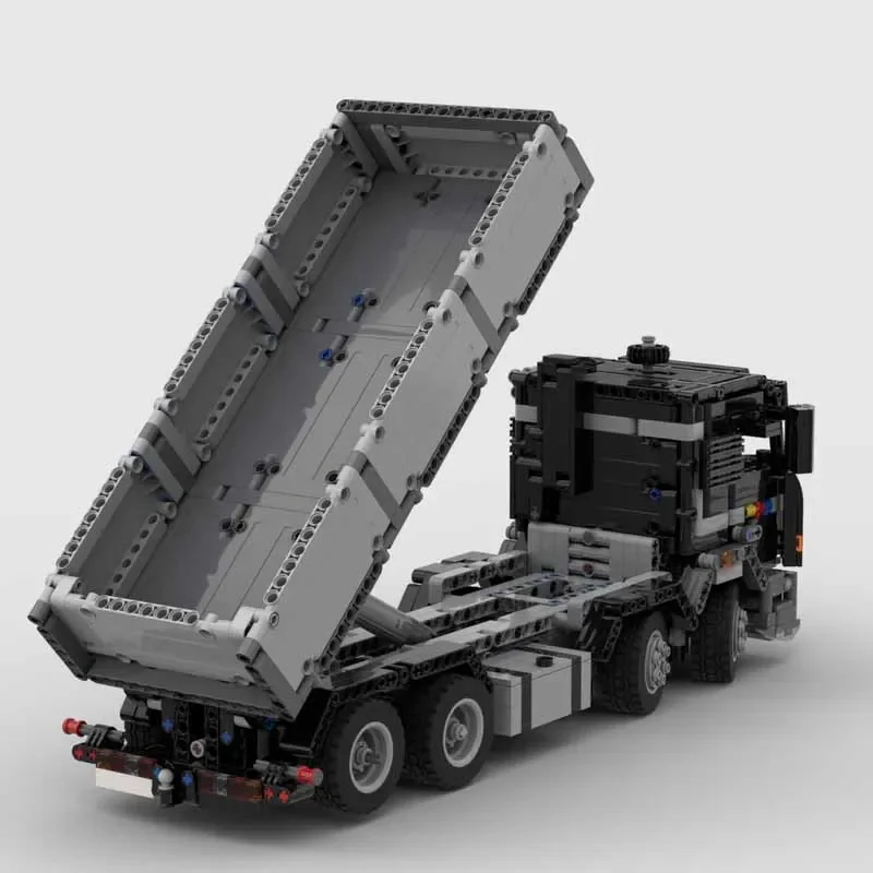 

Строительные блоки Самосвал Кран Модель грузовика MOC- 107350 Сборка прицепа из дерева, 1926 шт., детский рождественский подарок