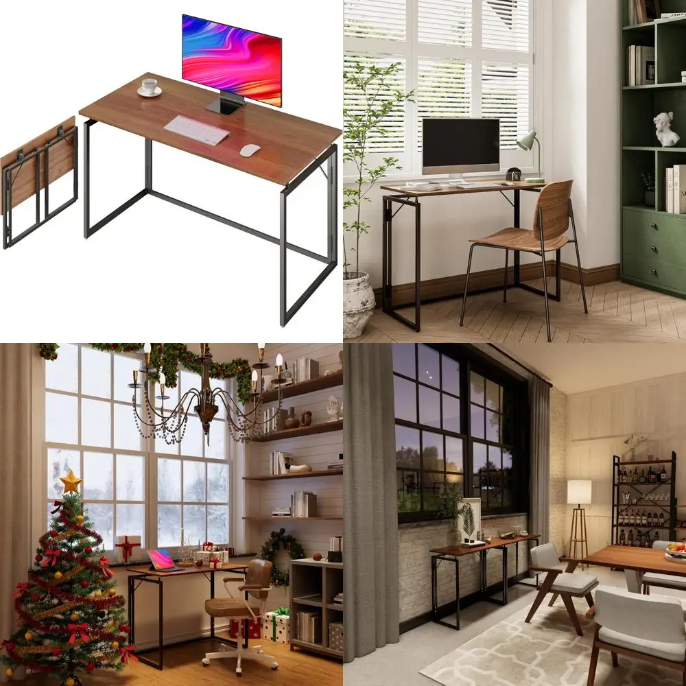 Compact Foldable Desk 30 Inch - Minimalist Space-Saving Desk for Small Spaces, Portable Collapsible Desk for Home Office