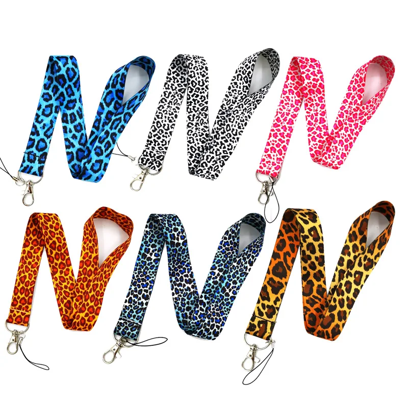 

Leopard Print Lanyard for Key Phone Cool Neck Strap Lanyard for Camera Whistle ID Badge Cute webbings ribbons Gifts